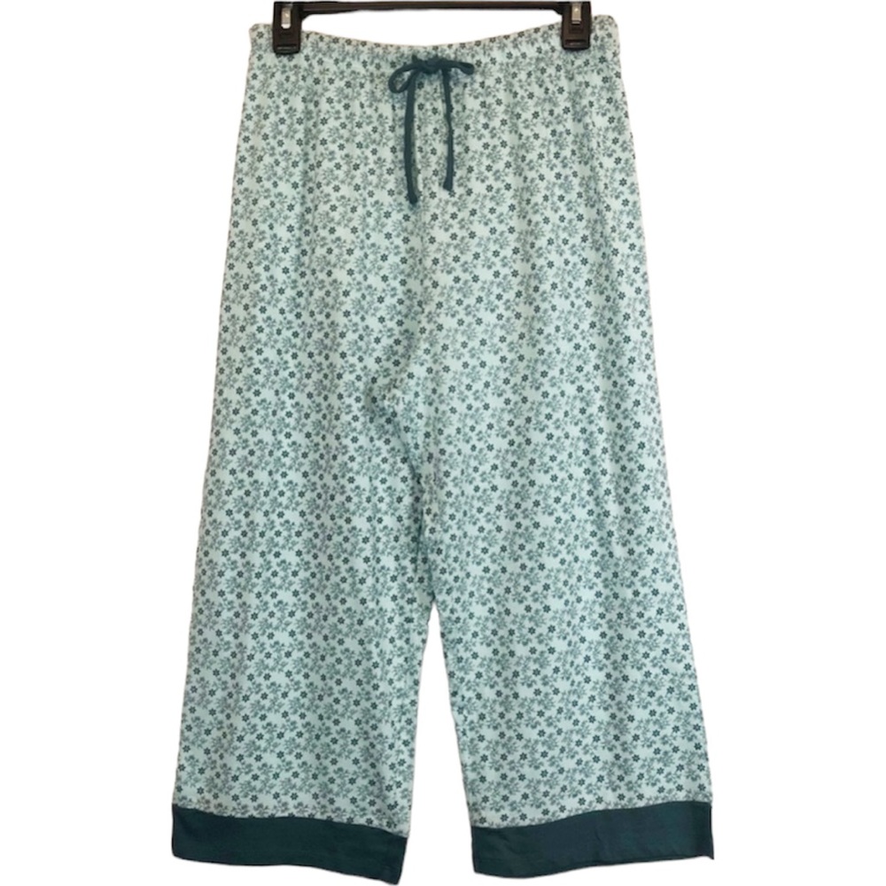 Jockey Light Aqua Floral Crop Pajama Pants